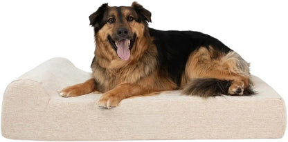 Barker Beds XL Orthopedic Dog Bed - 7" Pillow Top with Headrest - 75-120 Lbs - Memory Foam for Joint Pain & Arthritis - Vet Recommended, Washable Cover - Made in USA - 52"X36"X7" - Charcoal