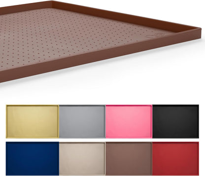Dog Feeding Mat,100% Waterproof Food Grade Silicone Pet Food and Water Bowl Placemat,Dishwasher, High Raised Edge to Prevent Spills,Nonslip Tray to Stop Messes on Floor (24"X16"X0.5", Yellow)