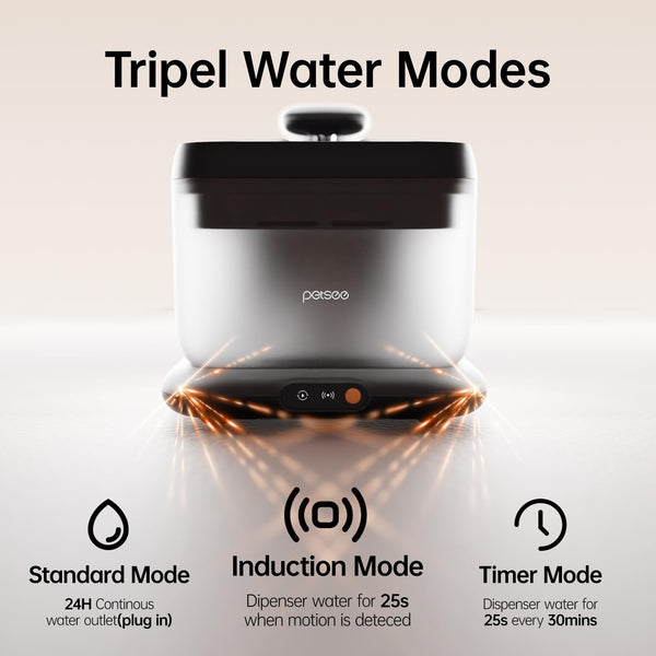 Cordless Cat Water Fountain, Automatic Pet Water Fountain Battery Operated, 4.5L with Stainless Steel Tray for Cats Dogs Multiple Pets Indoor, Wireless Water Pump and Ultra-Quiet S7 Air Grey