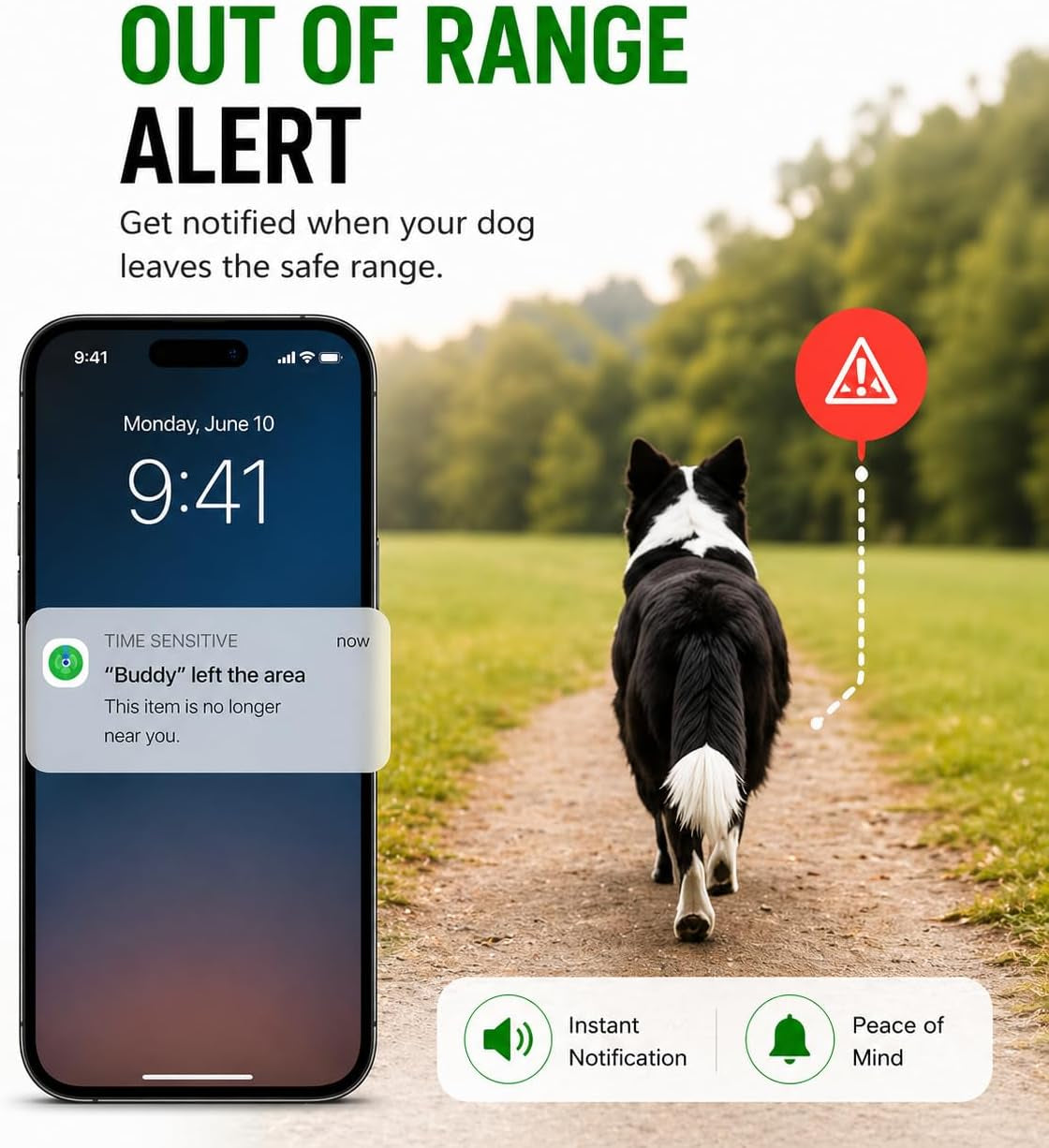Pet Tracker,Gps Collar for Dogs (Ios Only) Smart Tag,Waterproof Compatible with Apple Find My,No Monthly Fee,Advanced Tracking Solution Smart Collar for Pet Safety Ideal Small Large Dogs