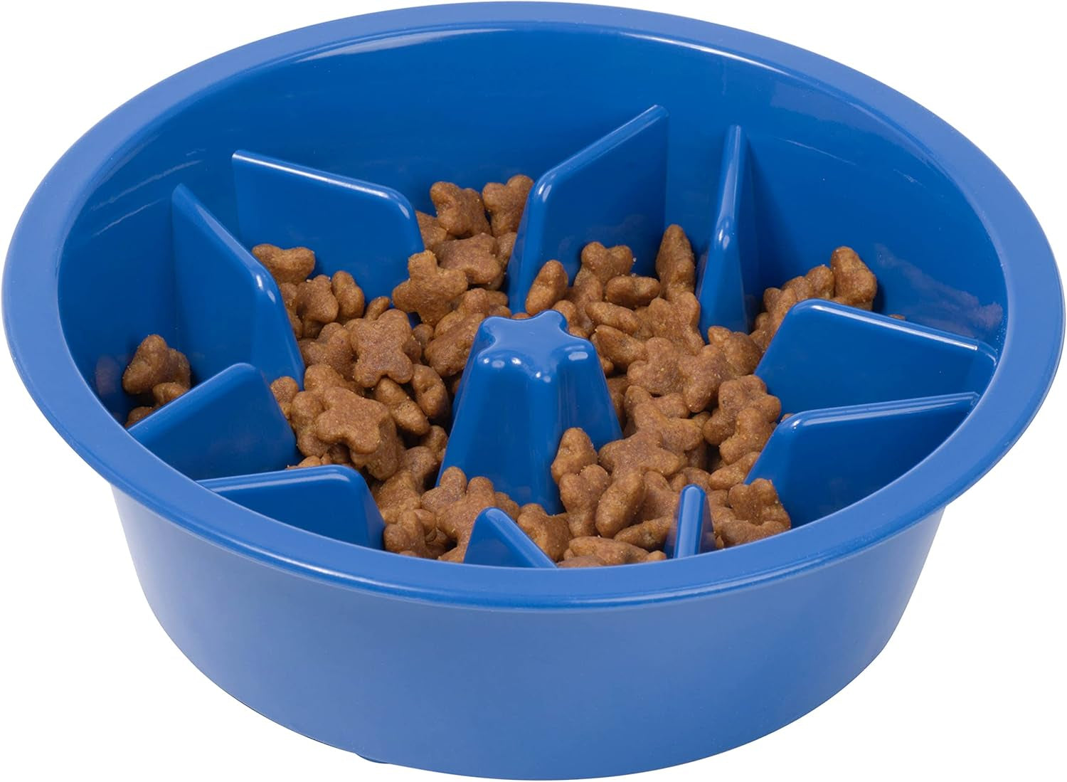 Slow Feeder Dog Bowls (2 Cup) Puzzle Dog Food Bowl - Fits into Elevated Pet Feeders - Slow Eating for Large, Medium & Small Sized Breeds - Gray