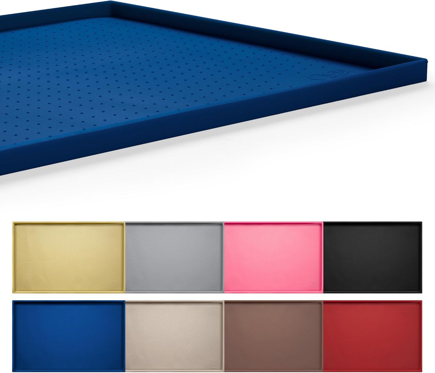 Dog Feeding Mat,100% Waterproof Food Grade Silicone Pet Food and Water Bowl Placemat,Dishwasher, High Raised Edge to Prevent Spills,Nonslip Tray to Stop Messes on Floor (24"X16"X0.5", Yellow)