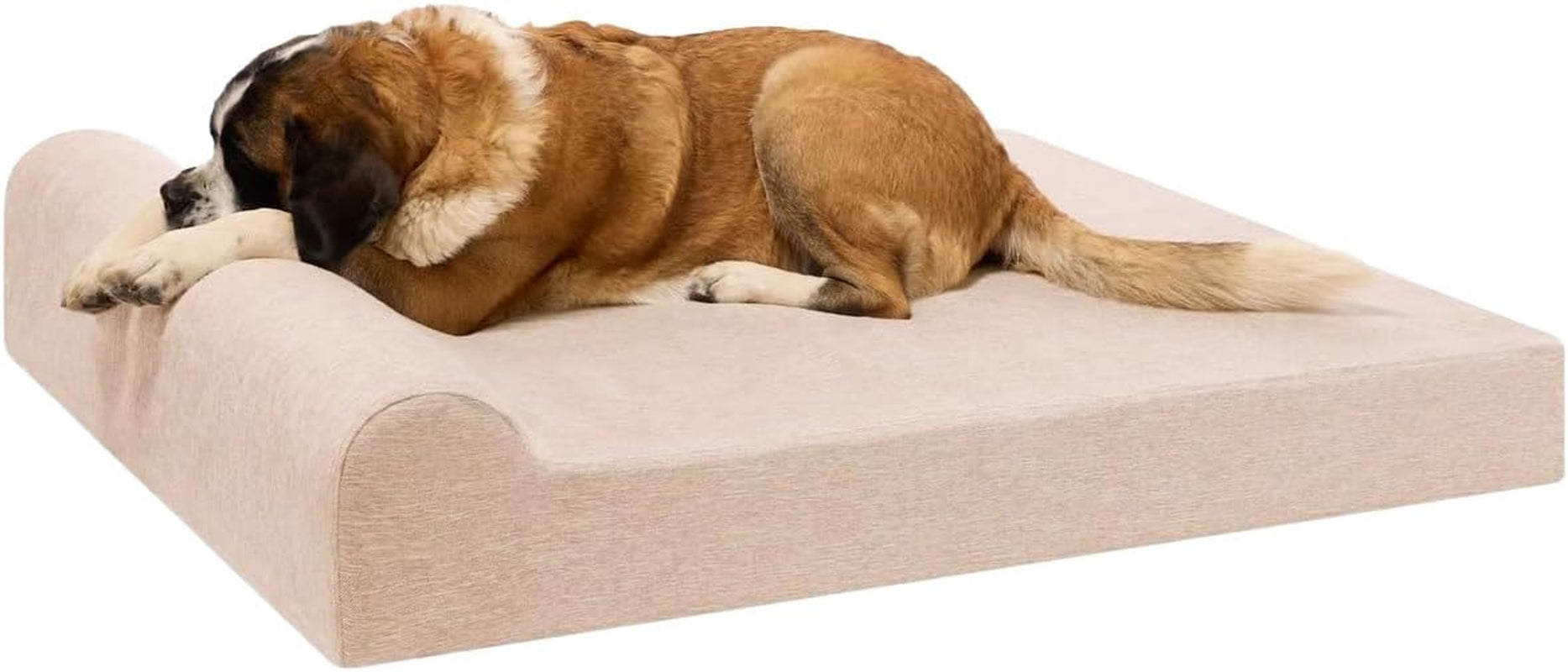 Barker Beds XL Orthopedic Dog Bed - 7" Pillow Top with Headrest - 75-120 Lbs - Memory Foam for Joint Pain & Arthritis - Vet Recommended, Washable Cover - Made in USA - 52"X36"X7" - Charcoal