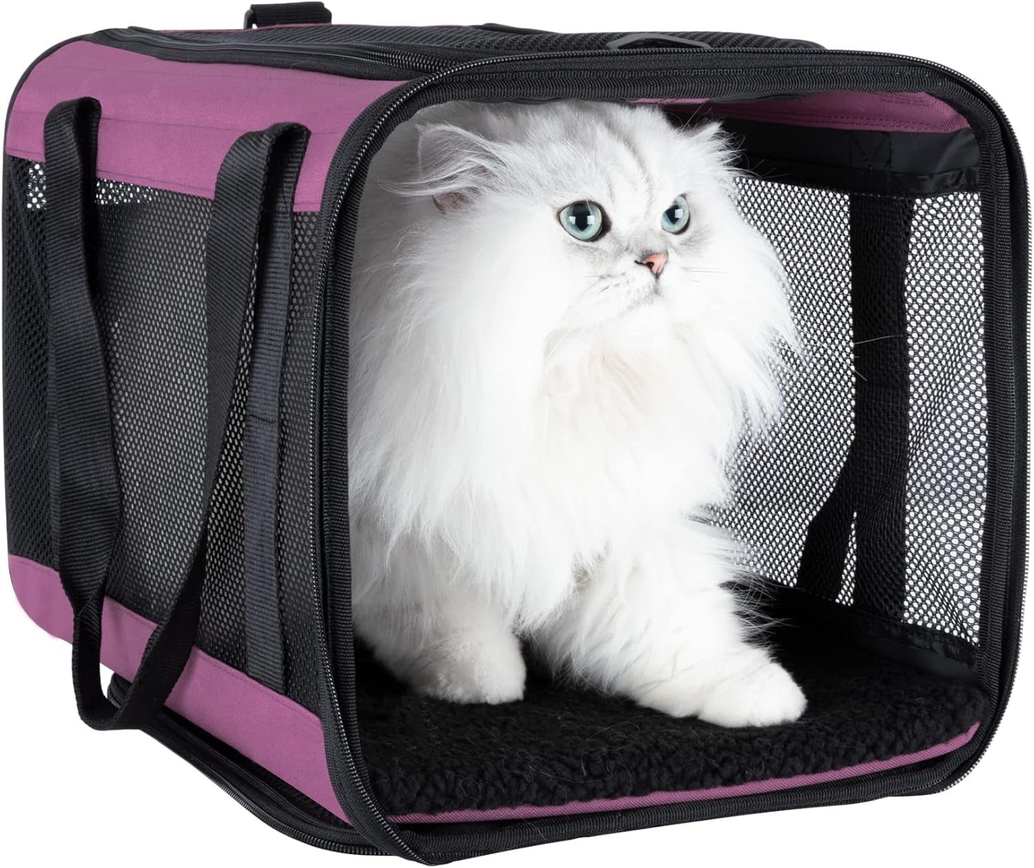 Soft Pet Carrier for Large and Medium Cats, 2 Kitties, Small Dogs. Easy to Get Cat In, Great for Cats That Don'T like Carriers (Black)