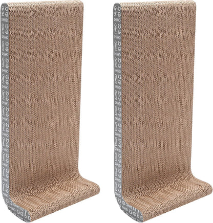 2-Pack Scratching Boards W/ Catnip & Wall-Mounting Hooks for Indoor Cats, Reversible - Wall-Mounted Corrugated Cat Scratchers - Seaglass, Wide/2-Pack
