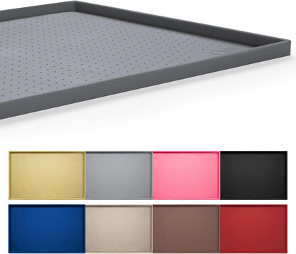 Dog Feeding Mat,100% Waterproof Food Grade Silicone Pet Food and Water Bowl Placemat,Dishwasher, High Raised Edge to Prevent Spills,Nonslip Tray to Stop Messes on Floor (24"X16"X0.5", Yellow)