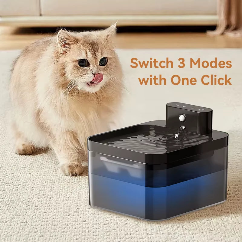 Wireless Automatic Cat Water Fountain 2600Mah Pet Water Dispenser for Dog Cat Infrared Sensor Smart Pet Drinkier Fountain