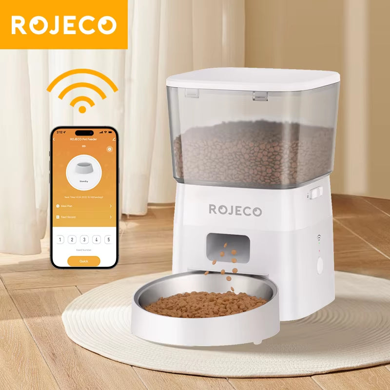 2L Automatic Cat Feeder WIFI Smart Pet Food Dispenser for Dry Food Dogs Kibble Dispenser with Remote Control Accessories