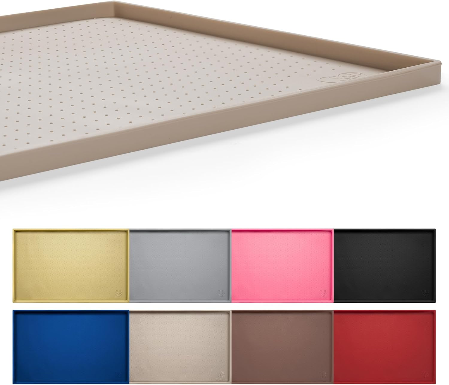 Dog Feeding Mat,100% Waterproof Food Grade Silicone Pet Food and Water Bowl Placemat,Dishwasher, High Raised Edge to Prevent Spills,Nonslip Tray to Stop Messes on Floor (24"X16"X0.5", Yellow)