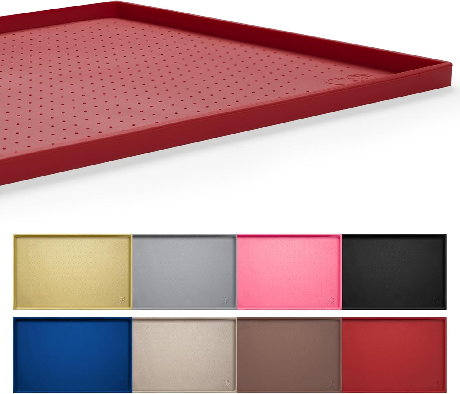 Dog Feeding Mat,100% Waterproof Food Grade Silicone Pet Food and Water Bowl Placemat,Dishwasher, High Raised Edge to Prevent Spills,Nonslip Tray to Stop Messes on Floor (24"X16"X0.5", Yellow)