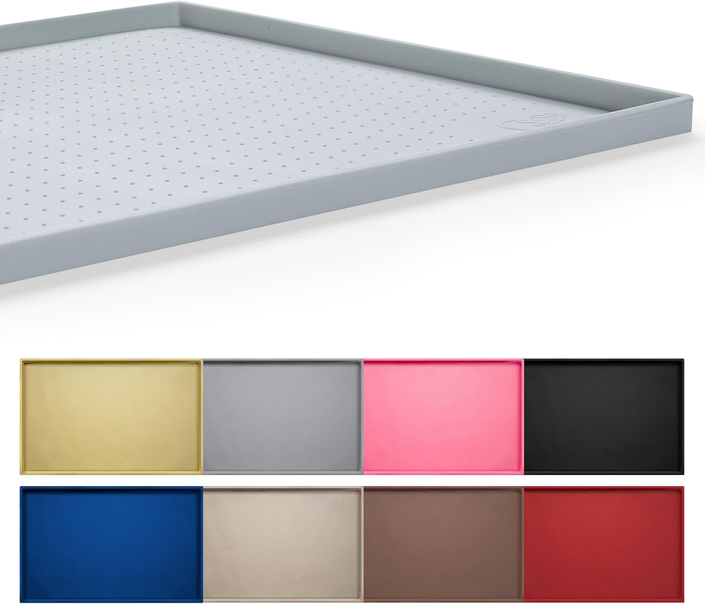 Dog Feeding Mat,100% Waterproof Food Grade Silicone Pet Food and Water Bowl Placemat,Dishwasher, High Raised Edge to Prevent Spills,Nonslip Tray to Stop Messes on Floor (24"X16"X0.5", Yellow)