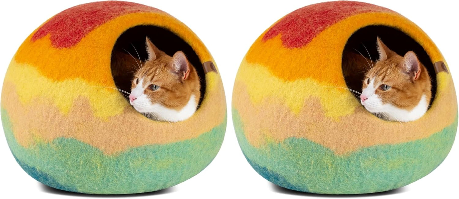 Cat Cave – Premium Felt Cat Bed Enclosure for Indoor Cats, Handmade Merino Wool (Slate Grey, Large)
