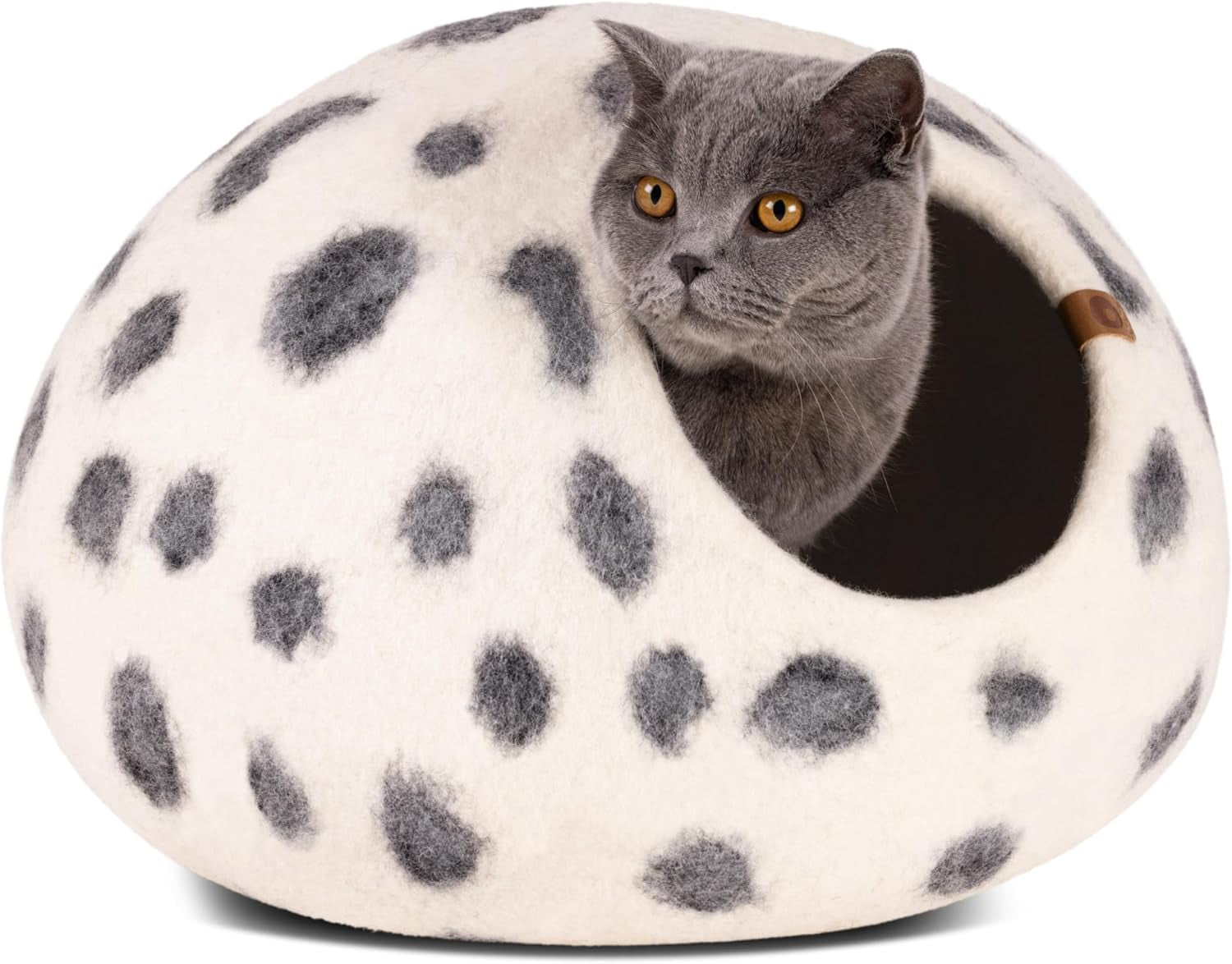 Cat Cave – Premium Felt Cat Bed Enclosure for Indoor Cats, Handmade Merino Wool (Slate Grey, Large)