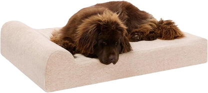 Barker Beds XL Orthopedic Dog Bed - 7" Pillow Top with Headrest - 75-120 Lbs - Memory Foam for Joint Pain & Arthritis - Vet Recommended, Washable Cover - Made in USA - 52"X36"X7" - Charcoal