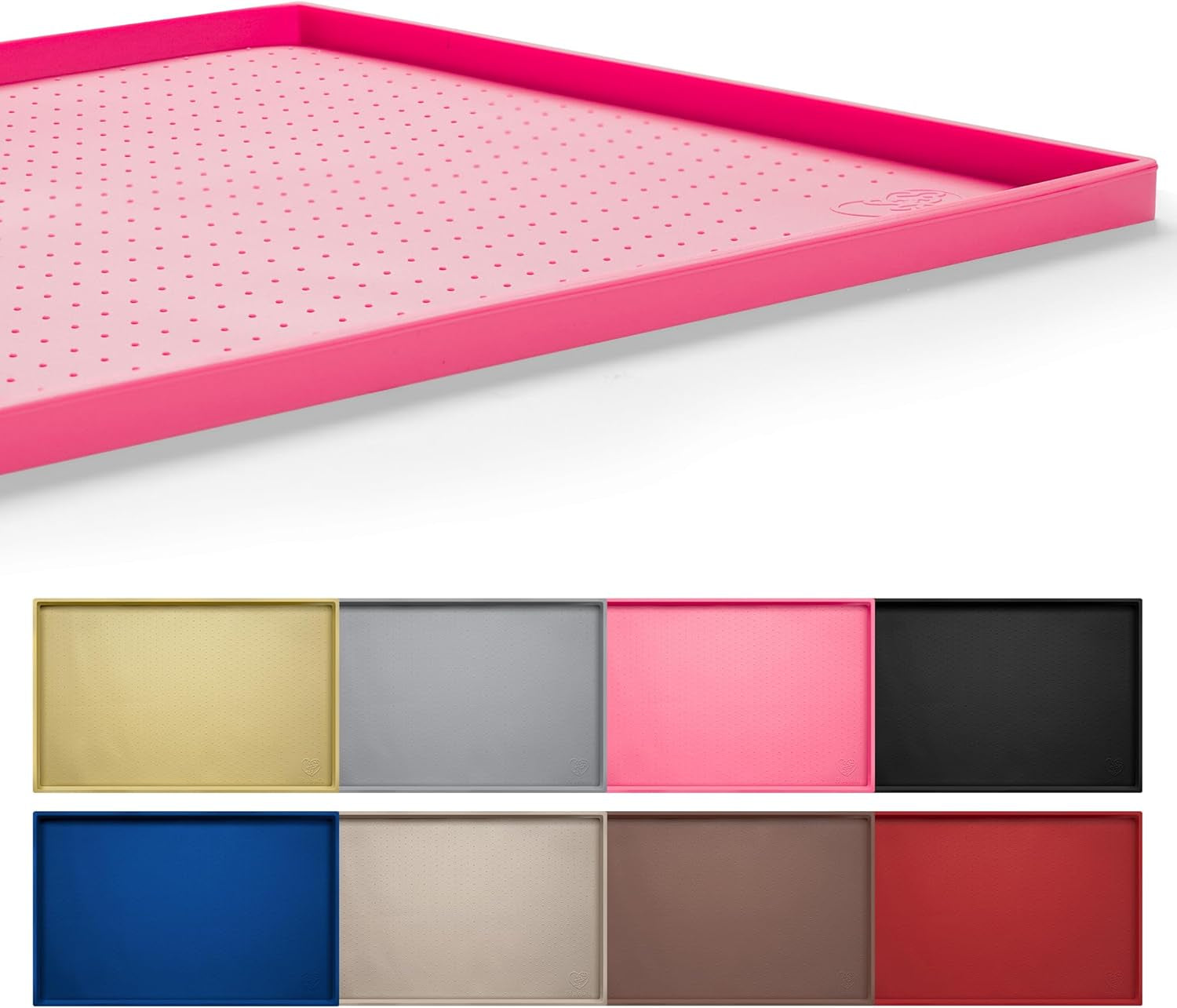Dog Feeding Mat,100% Waterproof Food Grade Silicone Pet Food and Water Bowl Placemat,Dishwasher, High Raised Edge to Prevent Spills,Nonslip Tray to Stop Messes on Floor (24"X16"X0.5", Yellow)