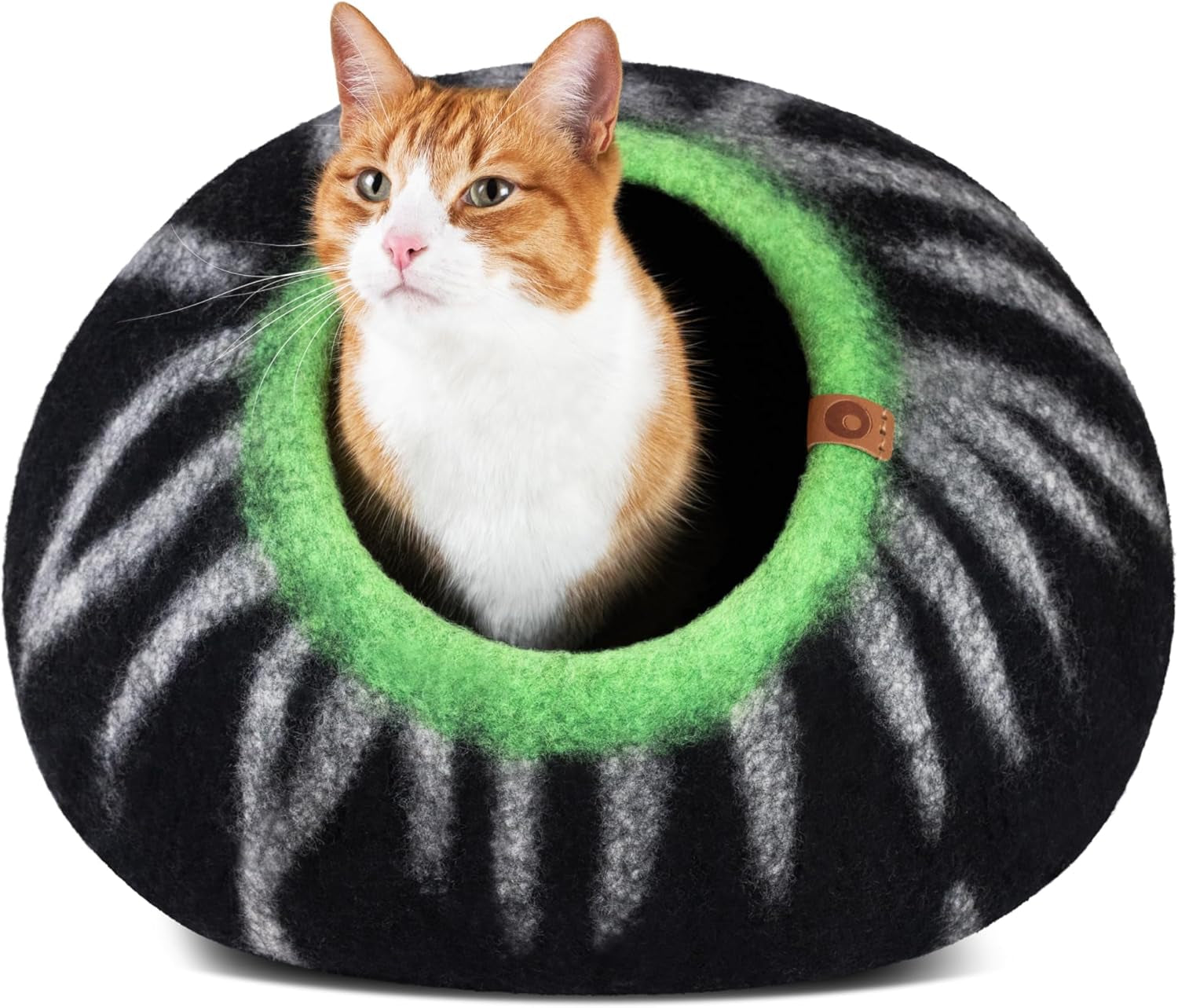 Cat Cave – Premium Felt Cat Bed Enclosure for Indoor Cats, Handmade Merino Wool (Slate Grey, Large)