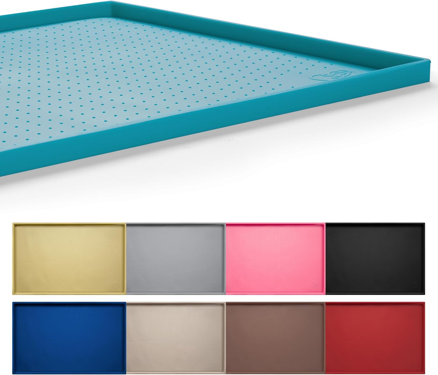 Dog Feeding Mat,100% Waterproof Food Grade Silicone Pet Food and Water Bowl Placemat,Dishwasher, High Raised Edge to Prevent Spills,Nonslip Tray to Stop Messes on Floor (24"X16"X0.5", Yellow)