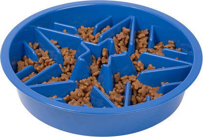 Slow Feeder Dog Bowls (2 Cup) Puzzle Dog Food Bowl - Fits into Elevated Pet Feeders - Slow Eating for Large, Medium & Small Sized Breeds - Gray
