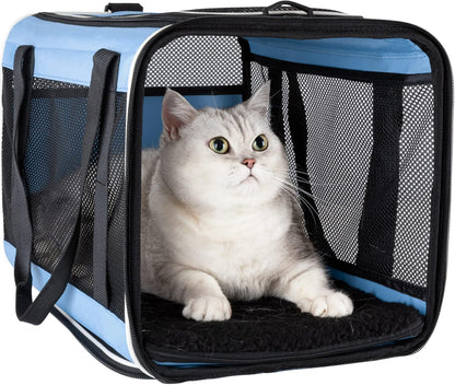 Soft Pet Carrier for Large and Medium Cats, 2 Kitties, Small Dogs. Easy to Get Cat In, Great for Cats That Don'T like Carriers (Black)