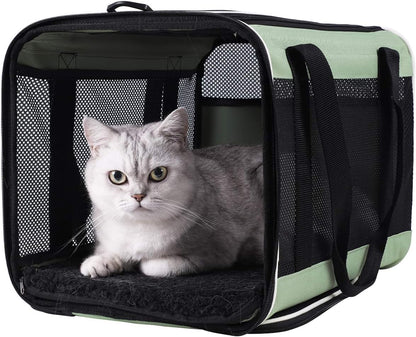 Soft Pet Carrier for Large and Medium Cats, 2 Kitties, Small Dogs. Easy to Get Cat In, Great for Cats That Don'T like Carriers (Black)