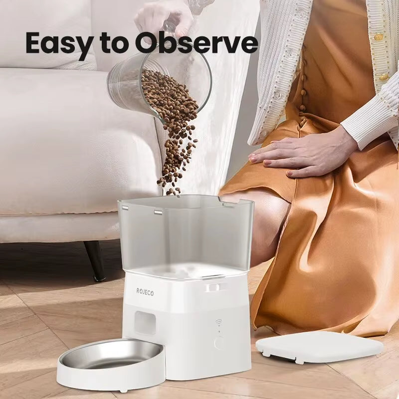 2L Automatic Cat Feeder WIFI Smart Pet Food Dispenser for Dry Food Dogs Kibble Dispenser with Remote Control Accessories