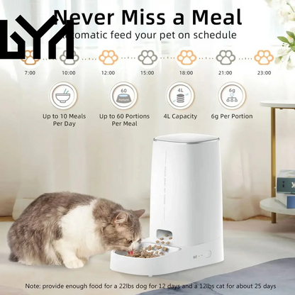 ROJECO Automatic Cat Feeder Pet Smart Wifi Cat Food Kibble Dispenser Remote Control Auto Feeder for Cat Dog Dry Food Accessories