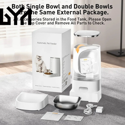 ROJECO Automatic Cat Feeder Pet Smart Wifi Cat Food Kibble Dispenser Remote Control Auto Feeder for Cat Dog Dry Food Accessories
