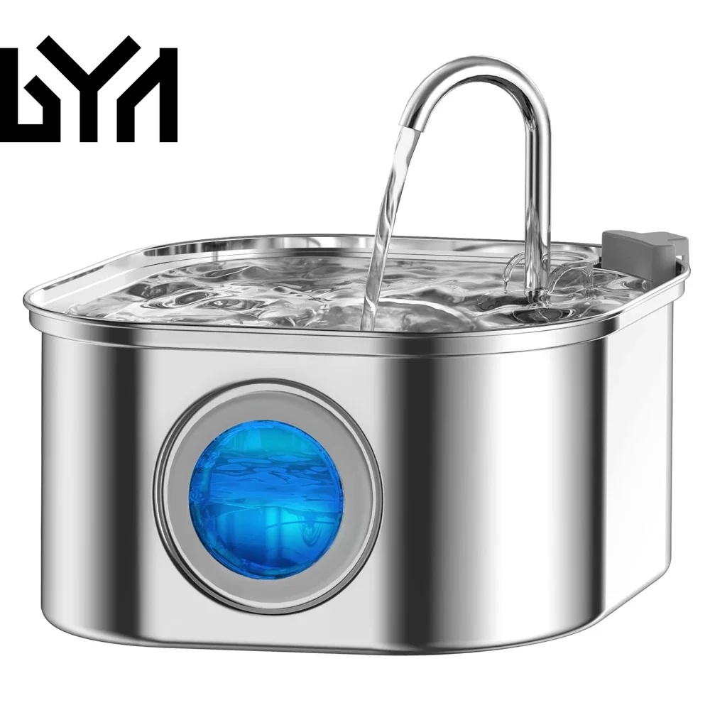 3.2L Stainless Steel Pet Water Feeder Auto Cat Fountain Smart Dog Water Dispenser Visual Window Drinking Bowl Pet Accessories