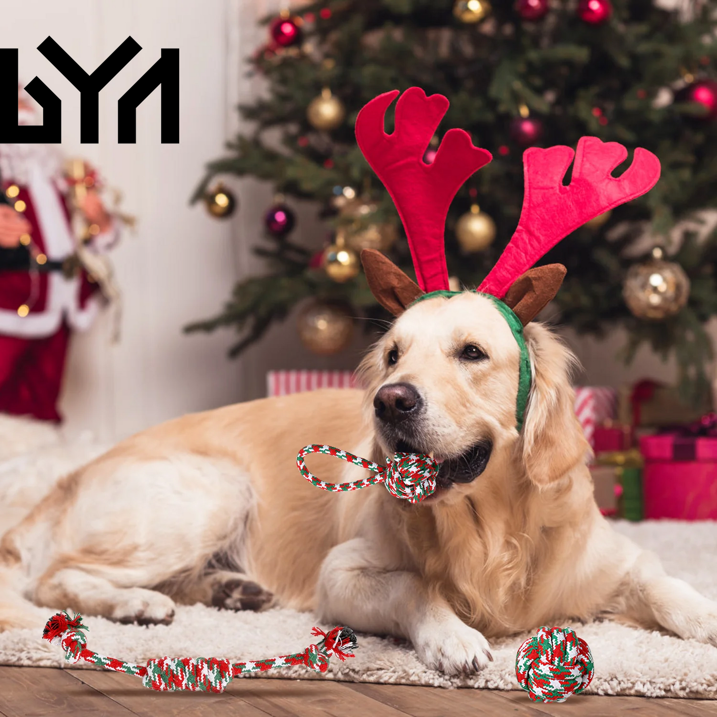 Set of 5Pcs Christmas Dog Rope Chew Toys Dog Interactive Toys Set for Puppy Small Medium Aggressive Chewers Dogs Training Teething Playing