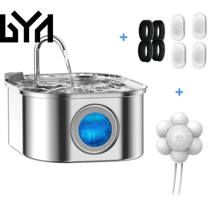 3.2L Stainless Steel Pet Water Feeder Auto Cat Fountain Smart Dog Water Dispenser Visual Window Drinking Bowl Pet Accessories