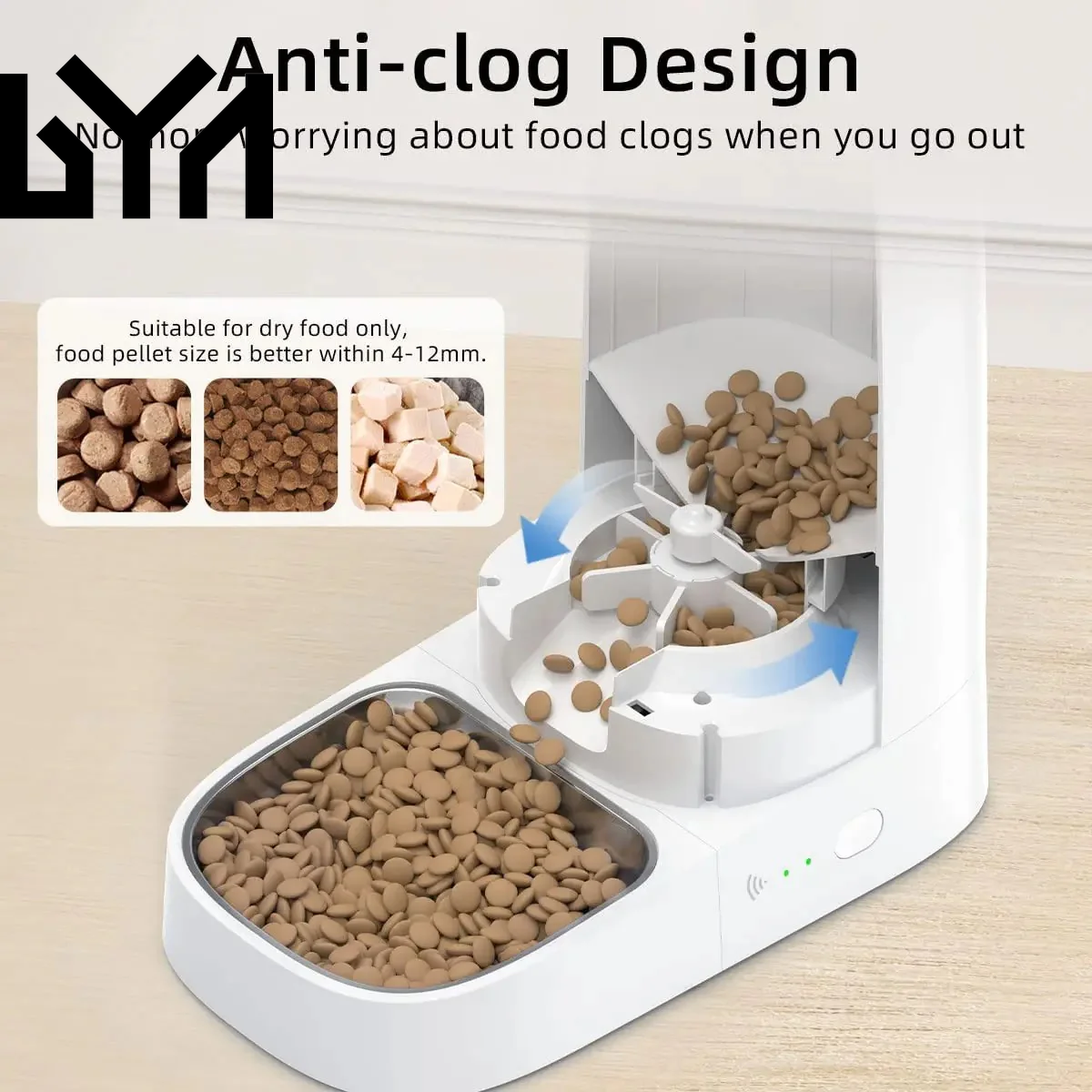 ROJECO Automatic Cat Feeder Pet Smart Wifi Cat Food Kibble Dispenser Remote Control Auto Feeder for Cat Dog Dry Food Accessories
