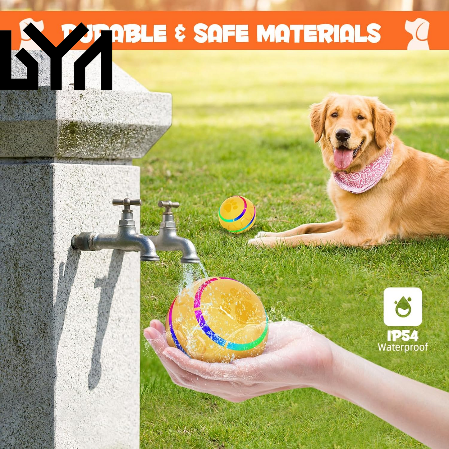 Peppy Pet Ball for Dogs, Interactive Dog Toy Durable Automatic Rolling Ball with Led Flash Lights for Small Medium Dogs Breed, Wicked Ball with Motion Activat Bpa-Free USB Rechargeable