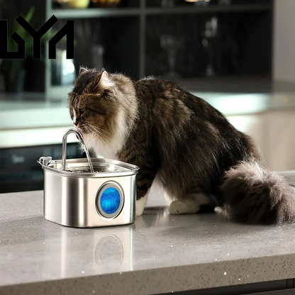 3.2L Stainless Steel Pet Water Feeder Auto Cat Fountain Smart Dog Water Dispenser Visual Window Drinking Bowl Pet Accessories